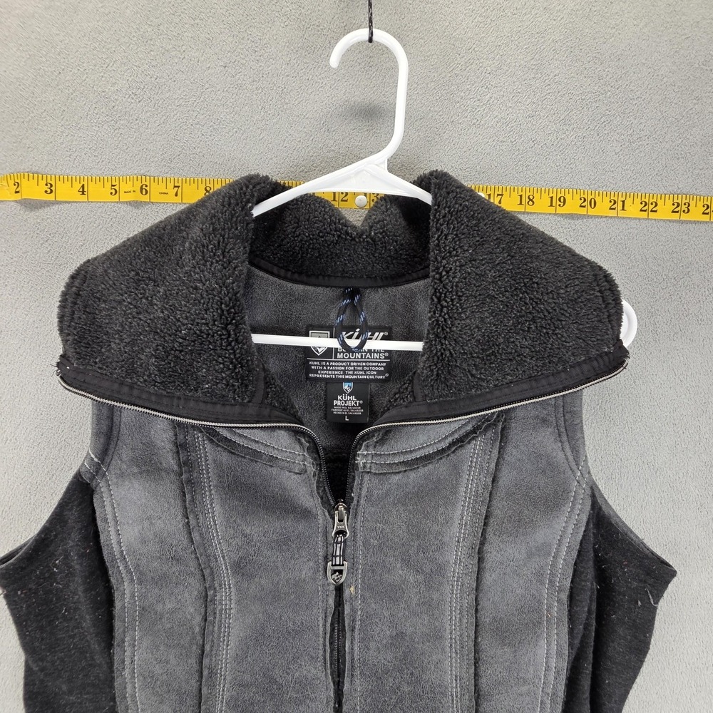 Kuhl Vest Womens Large Gray Dani Sherpa Fleece Lined Full Zip Pockets Warm - Picture 10 of 13